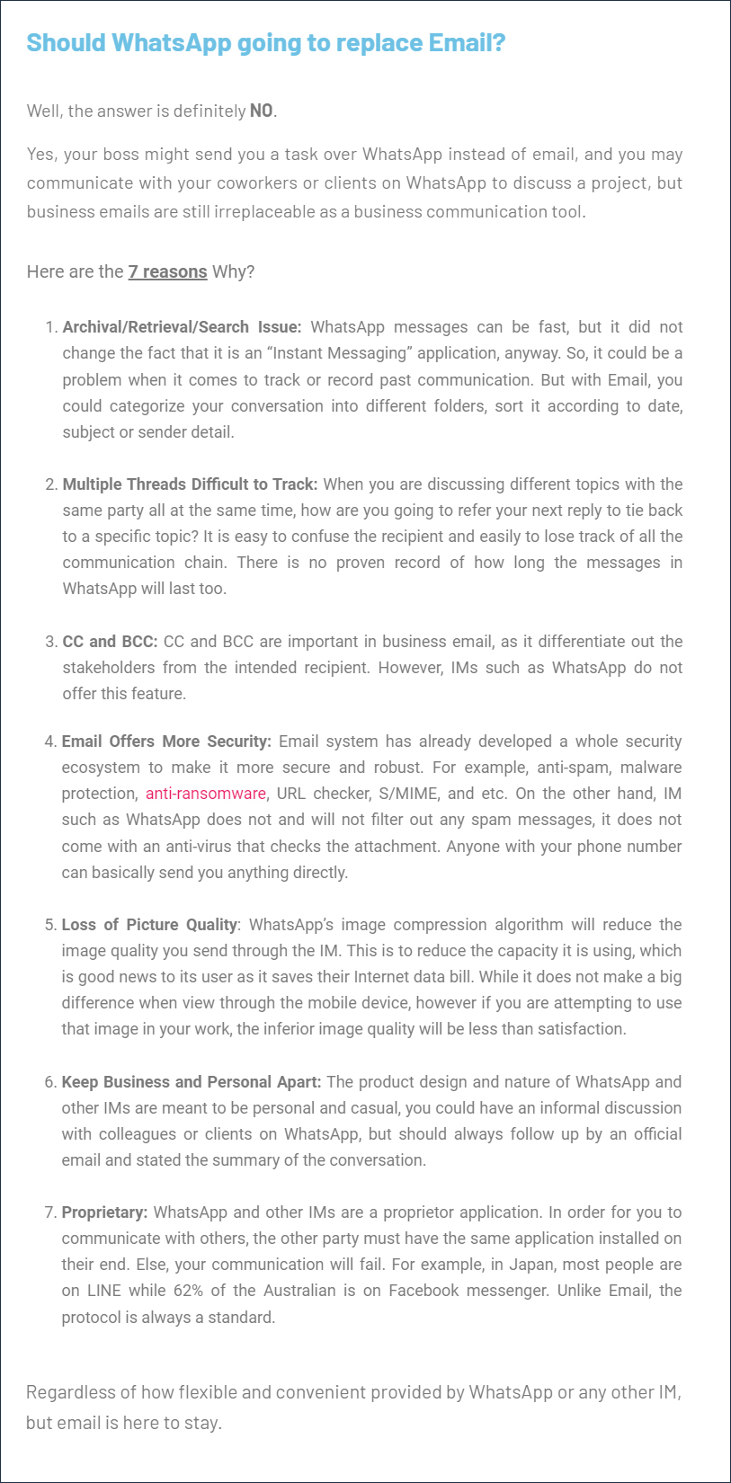 为什么写好邮件比即时沟通​更重要？